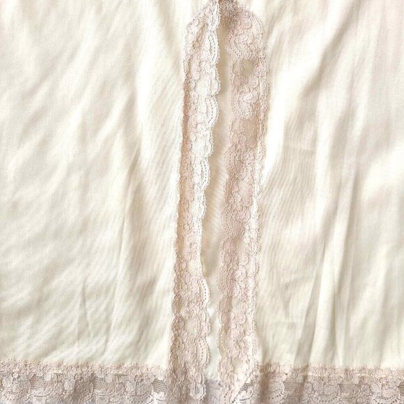 Vintage Cottagecore Coquette Lace Half Slip Skirt Long 35" Romantic Feminine XL - Picture 2 of 3
